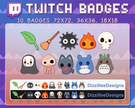 Ghibli Inspired Twitch Badges Anime No Face Sub Badge Totoro Cheer ...