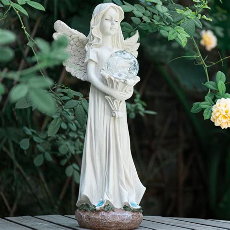 Angel Statue For Garden 16 3 Inches Guardian Solar Garden Statue