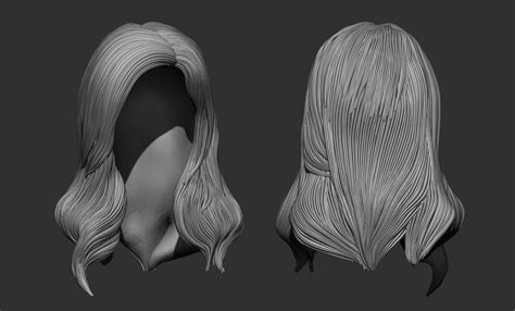 28 Female hair 3D model | CGTrader