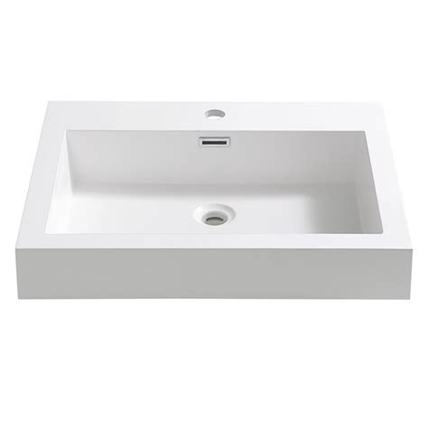 Fresca Nano White Ceramic Drop In Or Undermount Rectangular Bathroom