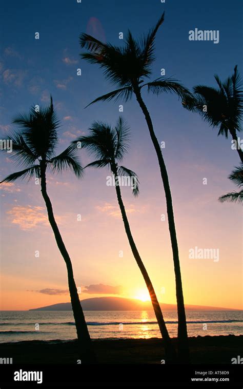 Sunset Lahaina Maui Hawaii USA Stock Photo - Alamy