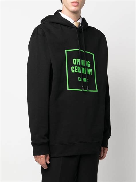 Opening Ceremony Logo Print Hoodie Black Farfetch Uk