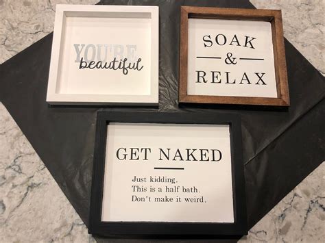 Bathroom Word Wall Sign Decor Etsy