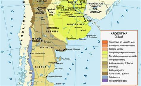 Climate Zones Within Argentina Note 1 Mapa Geografia Meteorologia – Otosection