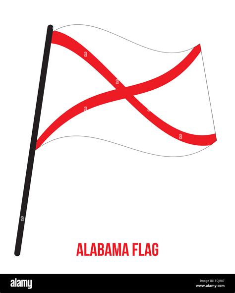 Alabama (U.S. State) Flag Waving Vector Illustration on White ...