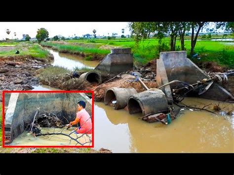 Flood Rain Destroy Dam And Culvert - Unclogging Culvert Drain Water ...