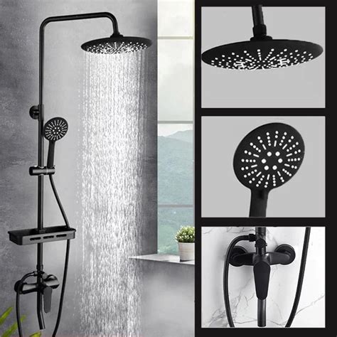 Rain Shower Set Rainfall Bathroom Shower Faucet Set Rainfall Shower System Hot Cold Water Shower