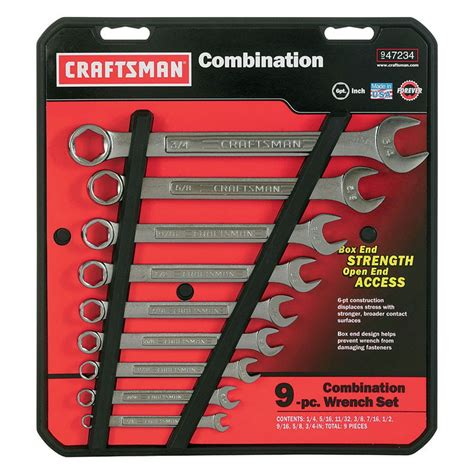 Craftsman 47234 Cm Wrench Set 9pc 6pt St