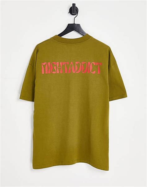 Night Addict Wave Logo Back Print T Shirt Asos