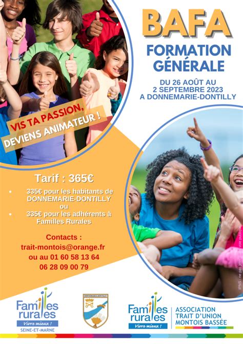 Bafa Formation G N Rale Donnemarie Dontilly Du Aout Au Septembre