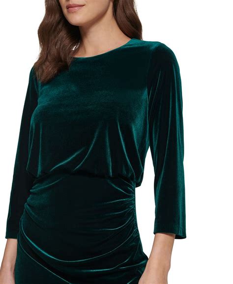 Dkny Velvet Blouson 34 Sleeve Sheath Dress Macys