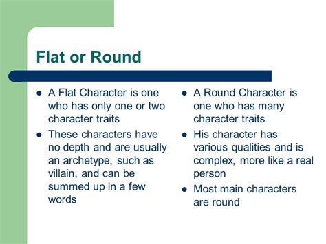 Static, Dynamic, Flat, Round Other types of character. - ppt ...