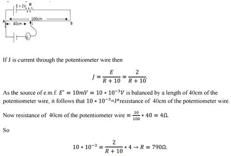 A Potentiometer Wire Of Length Cm Has A Resistance Of Ohm It Is