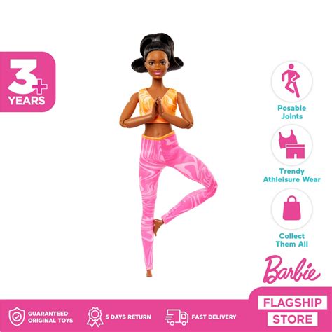 Jual Barbie Made To Move Brunette Doll With Removable Sport Top Pants Mainan Boneka Anak