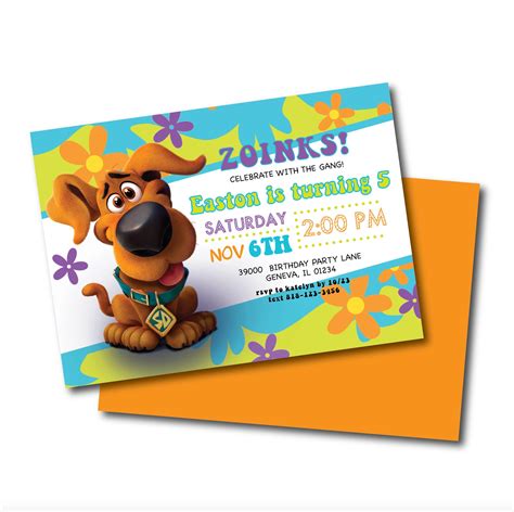 Scooby Doo Scoob Birthday Invitation Personalized Custom Design