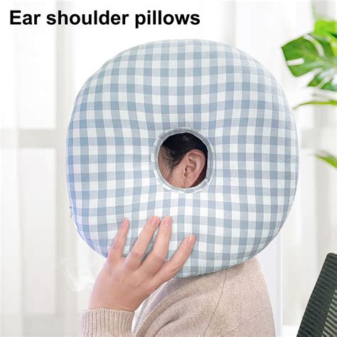 Harmtty Adjustable Ear Piercing Pillow For Side Sleepers 30x30cm Donut