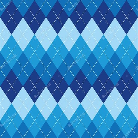 Argyle Pattern Blue Rhombus Seamless Texture Stock Vector Image By