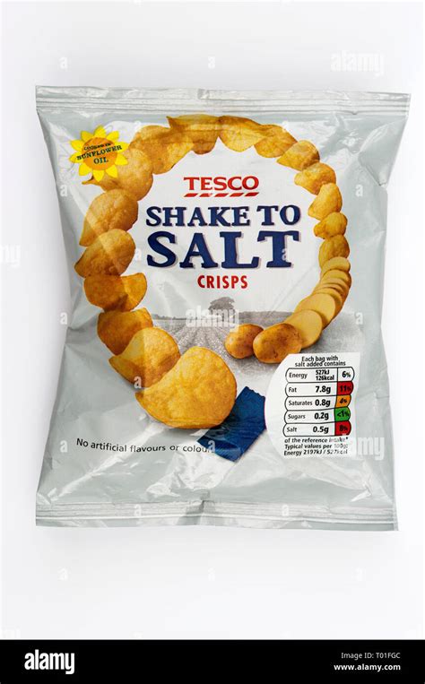 Tesco shake to salt crisps Stock Photo - Alamy