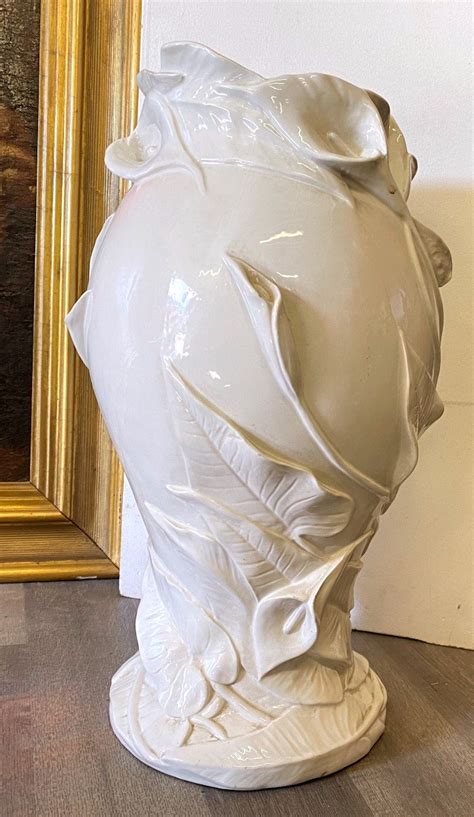 Proantic: Italy Art Nouveau - Vase En Porcelaine La Femme Aux Arômes