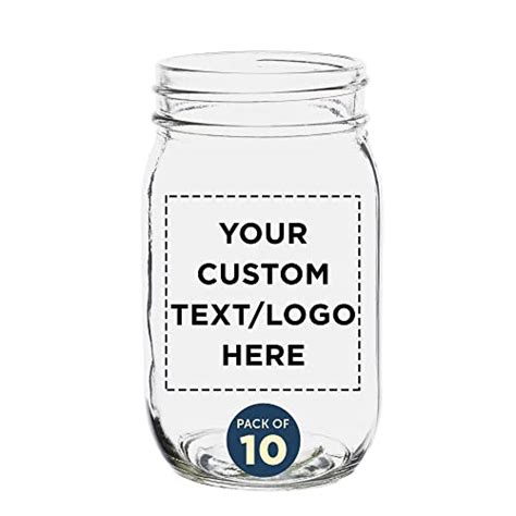 16 Oz Mason Jars Drinking Glass 10 Pack Customizable Text Logo Clear Pricepulse