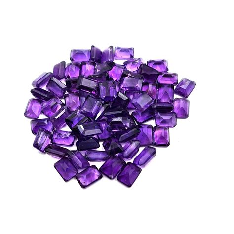 Natural African Amethyst Octagon Cut Loose Gemstone Lot 5 7 MM 100 CT