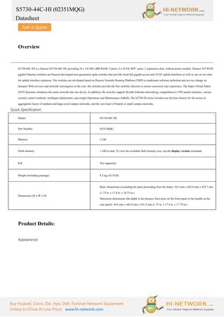 Huawei S5730 44c Hi Brochure Datasheet Pdf