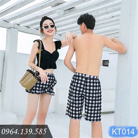 Đồ bơi đôi cho cặp đi biển bikini cho couple chất bơi lycra đẹp dày dặn quần bơi cho nam