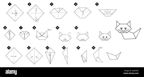 C Mo Hacer Origami Gato Instrucciones Paso A Paso De Monocromo De