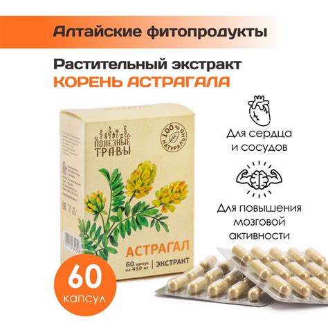 Экстракт астрагала серии "Полезные травы". Пчела и человек, 60 капсул 1 ...