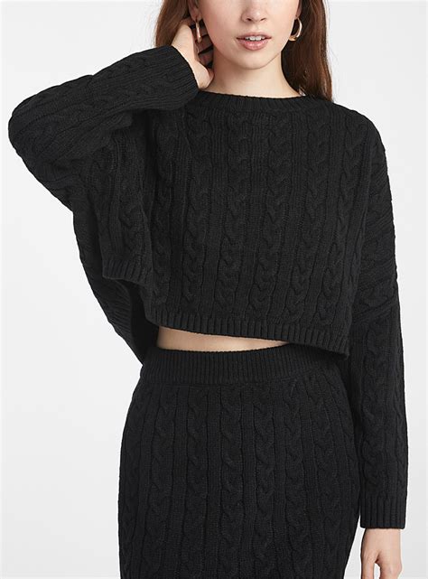 Cable Knit Cropped Sweater Twik Simons