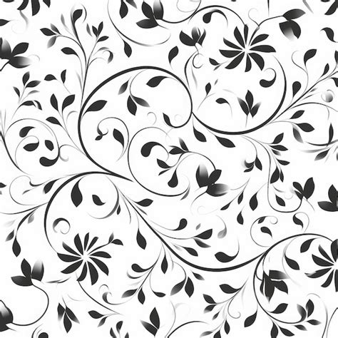 Motifs Floraux Vecteur Noir Et Blanc Vecteur Premium