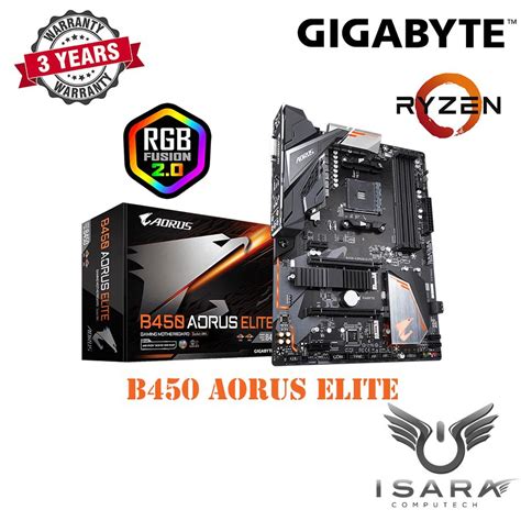 Mainboard เมนบอร์ด Am4 Gigabyte B450 Aorus Elite Shopee Thailand