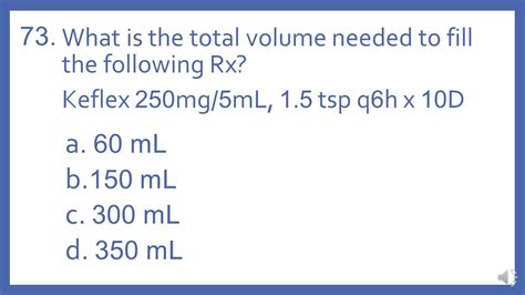 Ptcb Ptce Practice Test Question Quantity Needed Volume Math