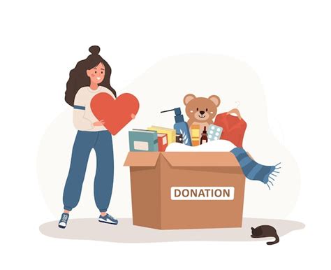 Premium Vector Donation Box With Clothes Toys Books And Medicines