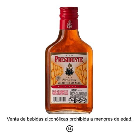 Brandy Presidente Clásico 200 Ml Bodega Aurrera En Línea