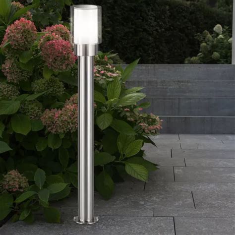 BORNE LUMINEUSE LAMPE D Extérieur Lampadaire Inox E27 Jardin Argent H