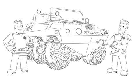 Ausmalbilder Feuerwehrmann Sam . Drucken für Kinder