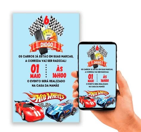 Convite Digital de Aniversário Hot Wheels Elo