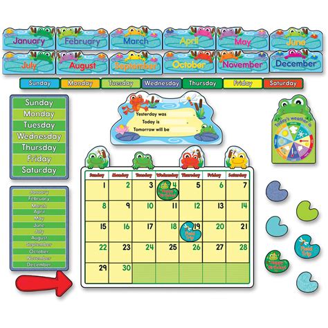 Carson Dellosa Publishing Funky Frog Calendar Bulletin Board Set