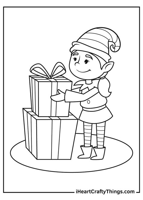 Christmas Elves Coloring Pages Updated