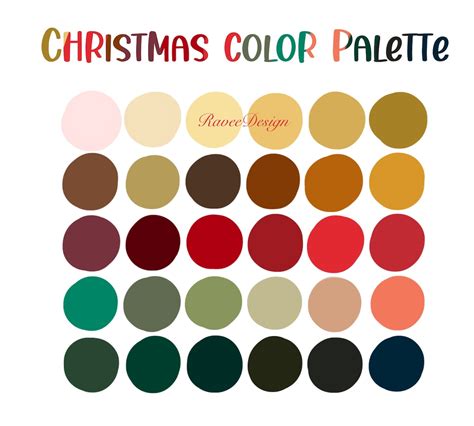 Christmas Color Palette Swatch Palette For Procreate Palette On Ipad Etsy