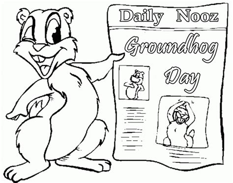 Groundhog Day Colouring Pages Clip Art Library