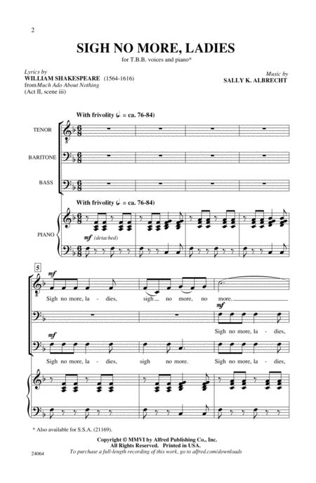 Sigh No Moreladies Sigh No More Sheet Music To Download And Print