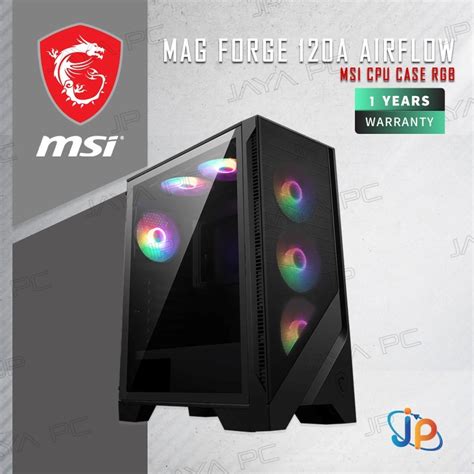 Jual MSI Gaming Case MAG Forge 120A Airflow RGB Tempered Glass Casing