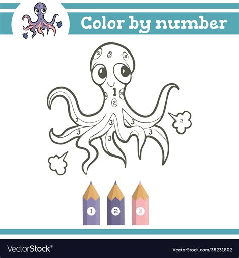 Color numbers coloring page for preschool Vector Image