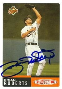 Brian Roberts Autographed Baseball Card Baltimore Orioles Topps