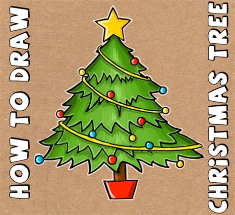 How To Draw A Christmas Tree With Simple Step By Step Tutorial How To