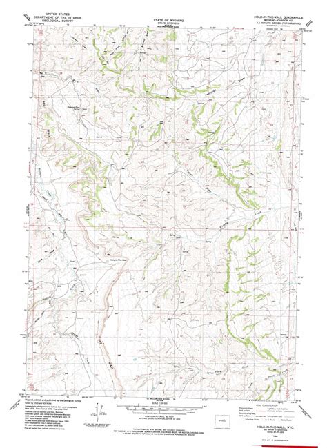 Hole In The Wall Topographic Map WY USGS Topo Quad 43106e7