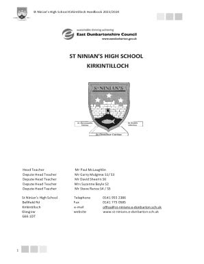 Fillable Online St Ninian's High School, Kirkintilloch Group Fax Email ...