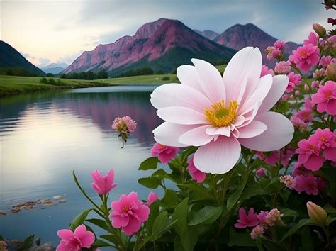 Beautiful flowers with beautiful scenery. AI image generate 26843137 ...